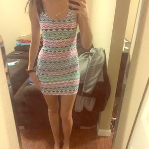 Aztec print bodycon dress